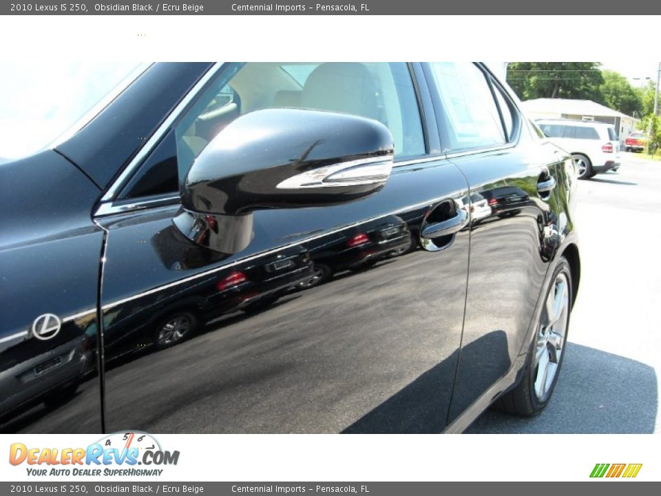 2010 Lexus IS 250 Obsidian Black / Ecru Beige Photo #14