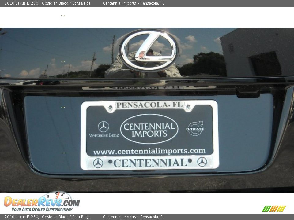 2010 Lexus IS 250 Obsidian Black / Ecru Beige Photo #16