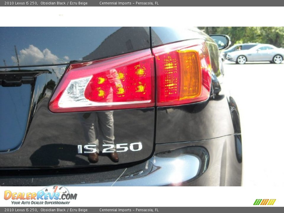 2010 Lexus IS 250 Obsidian Black / Ecru Beige Photo #17