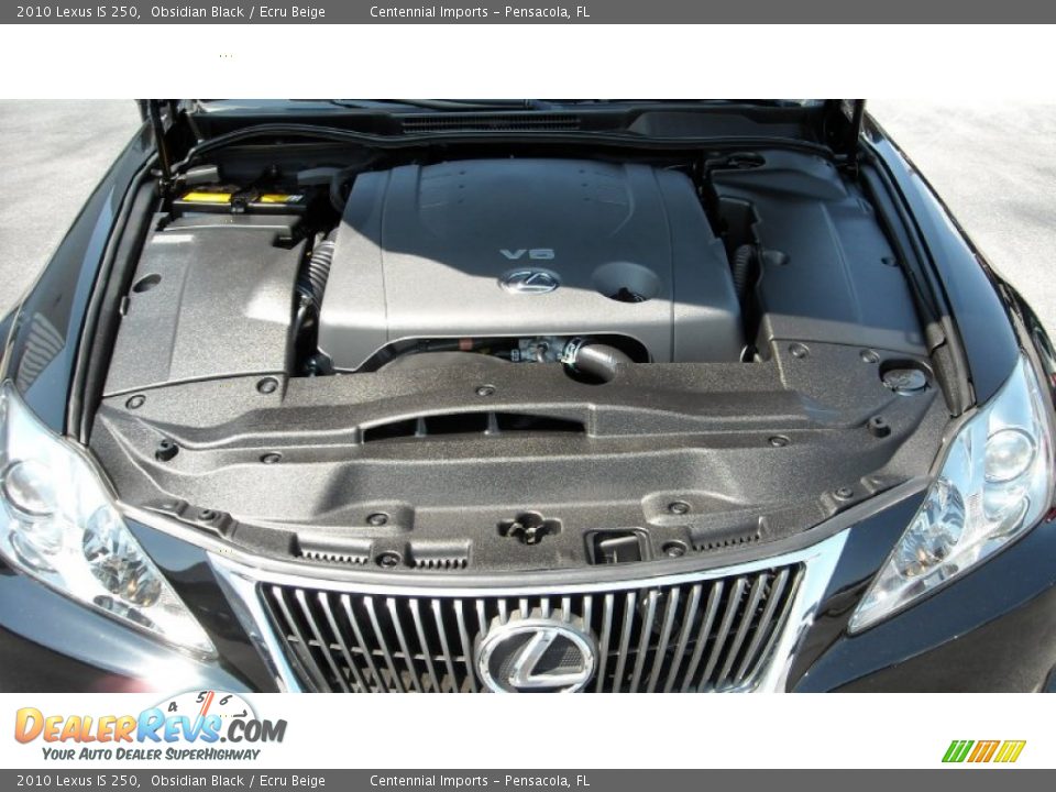 2010 Lexus IS 250 Obsidian Black / Ecru Beige Photo #27