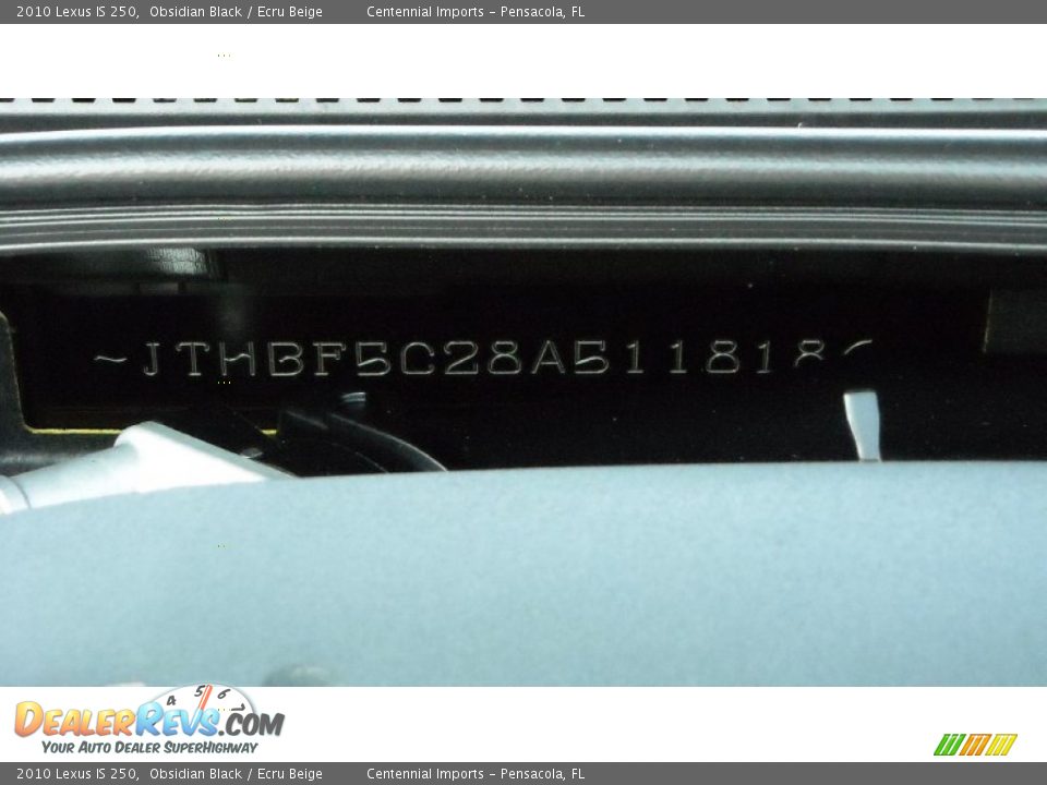 2010 Lexus IS 250 Obsidian Black / Ecru Beige Photo #28