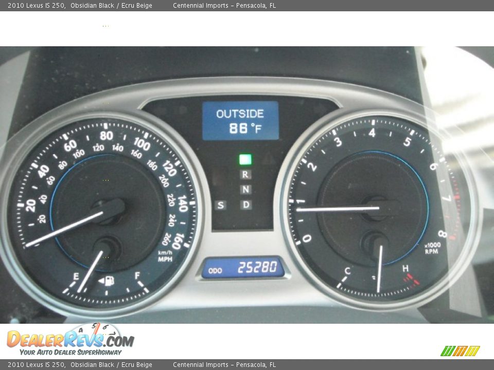 2010 Lexus IS 250 Obsidian Black / Ecru Beige Photo #30