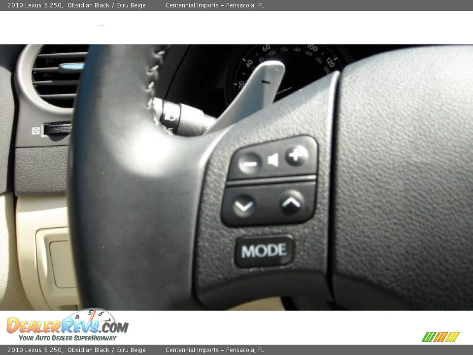 2010 Lexus IS 250 Obsidian Black / Ecru Beige Photo #32