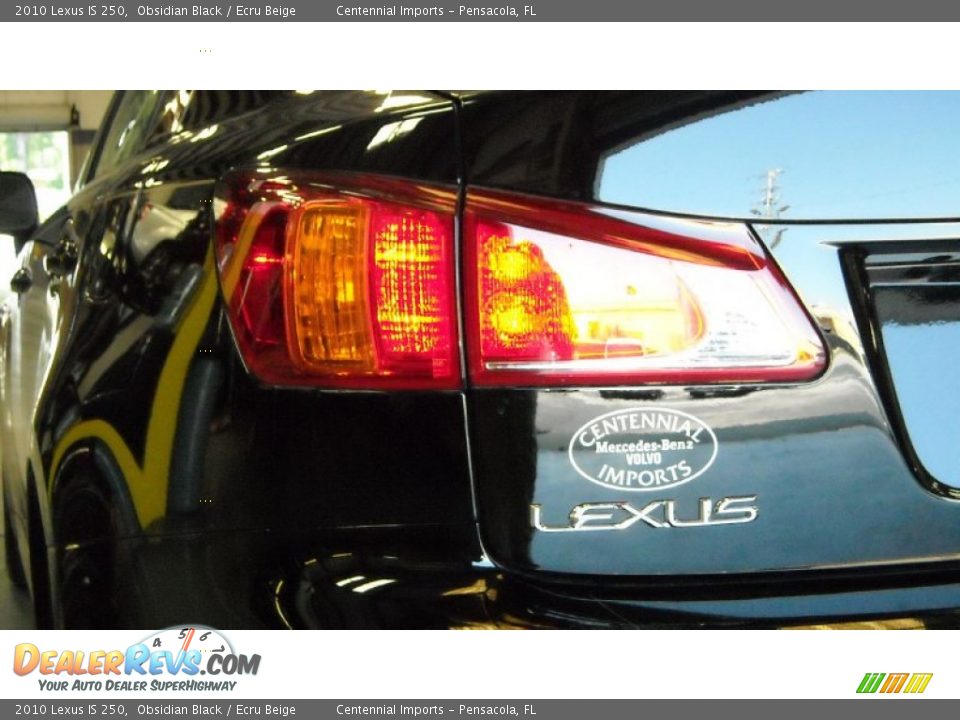 2010 Lexus IS 250 Obsidian Black / Ecru Beige Photo #36