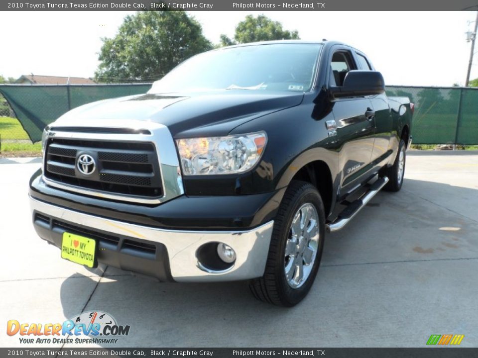 2010 Toyota Tundra Texas Edition Double Cab Black / Graphite Gray Photo #7