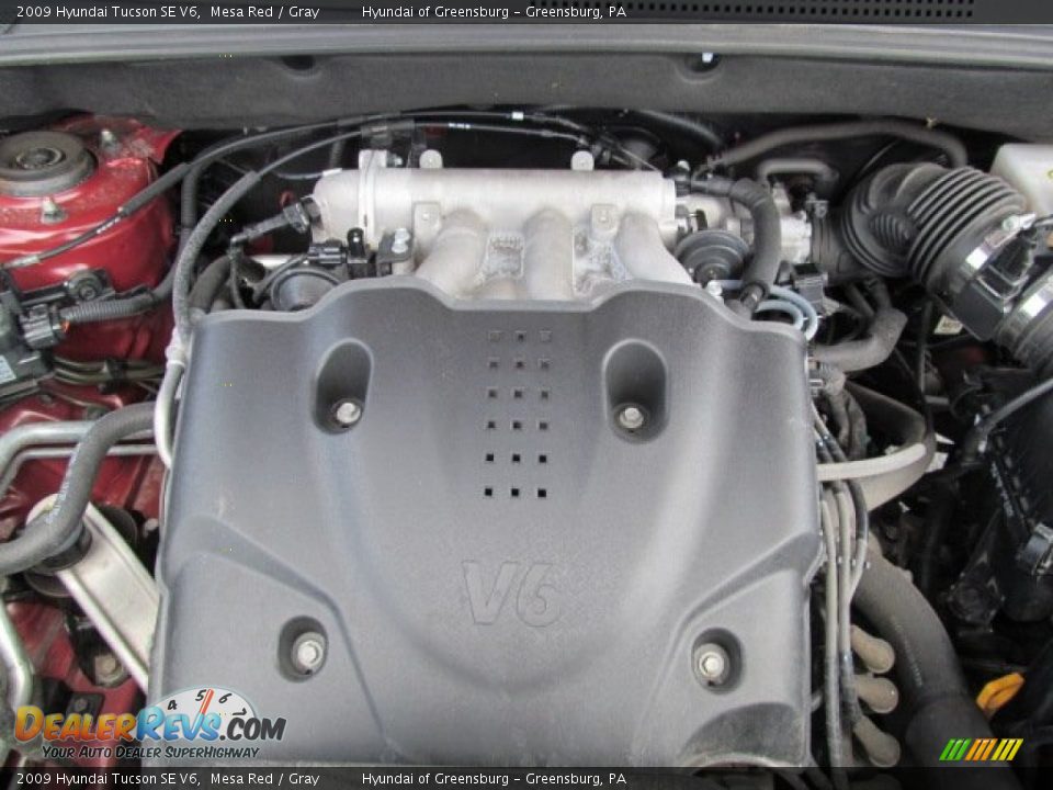 2009 Hyundai Tucson SE V6 Mesa Red / Gray Photo #11