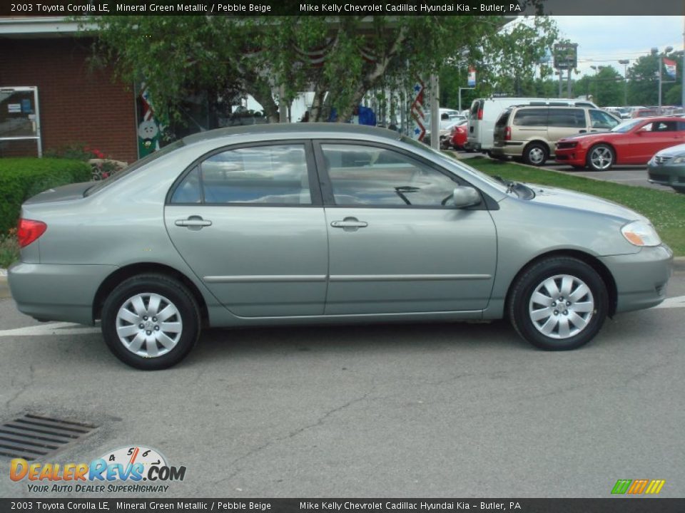 2003 Toyota Corolla LE Mineral Green Metallic / Pebble Beige Photo #2