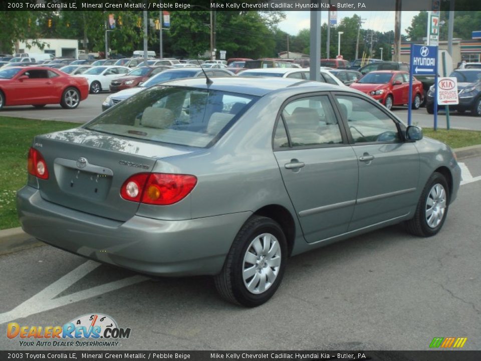 2003 Toyota Corolla LE Mineral Green Metallic / Pebble Beige Photo #3