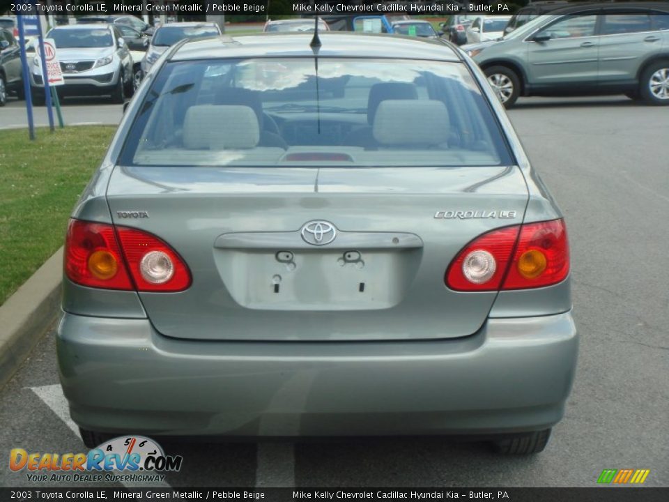 2003 Toyota Corolla LE Mineral Green Metallic / Pebble Beige Photo #4