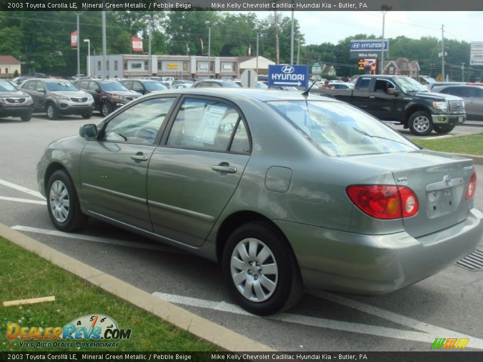 2003 Toyota Corolla LE Mineral Green Metallic / Pebble Beige Photo #6