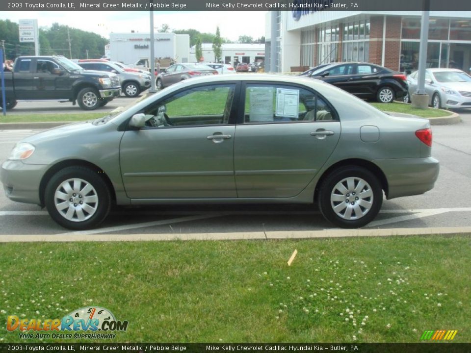 2003 Toyota Corolla LE Mineral Green Metallic / Pebble Beige Photo #7