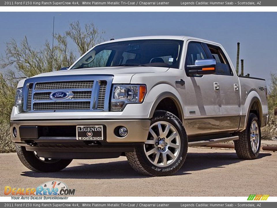 2011 Ford F150 King Ranch SuperCrew 4x4 White Platinum Metallic Tri-Coat / Chaparral Leather Photo #1