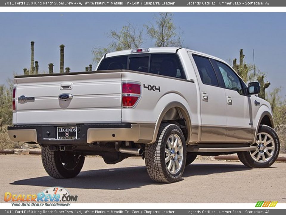 2011 Ford F150 King Ranch SuperCrew 4x4 White Platinum Metallic Tri-Coat / Chaparral Leather Photo #7