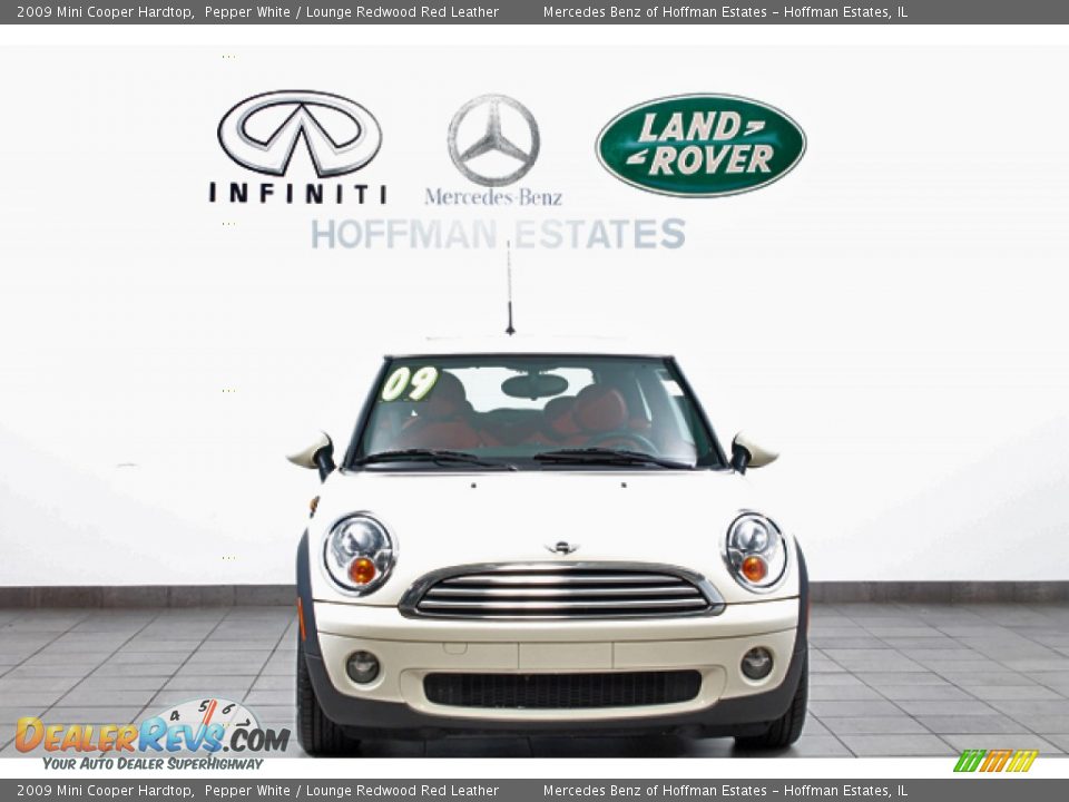 2009 Mini Cooper Hardtop Pepper White / Lounge Redwood Red Leather Photo #3