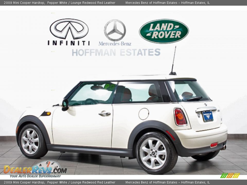 2009 Mini Cooper Hardtop Pepper White / Lounge Redwood Red Leather Photo #4