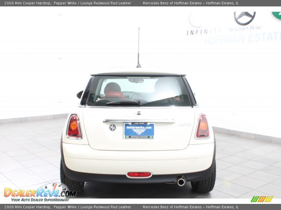 2009 Mini Cooper Hardtop Pepper White / Lounge Redwood Red Leather Photo #5