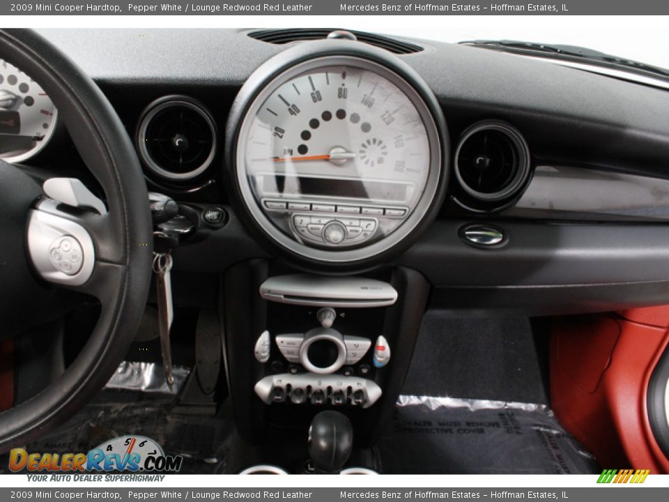 2009 Mini Cooper Hardtop Pepper White / Lounge Redwood Red Leather Photo #9