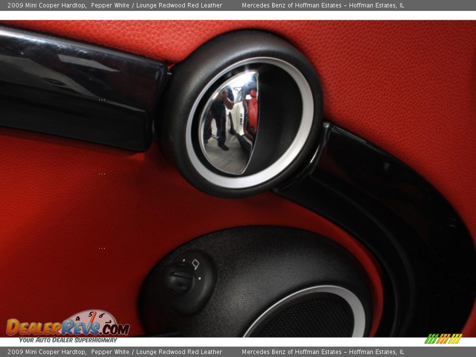 2009 Mini Cooper Hardtop Pepper White / Lounge Redwood Red Leather Photo #14
