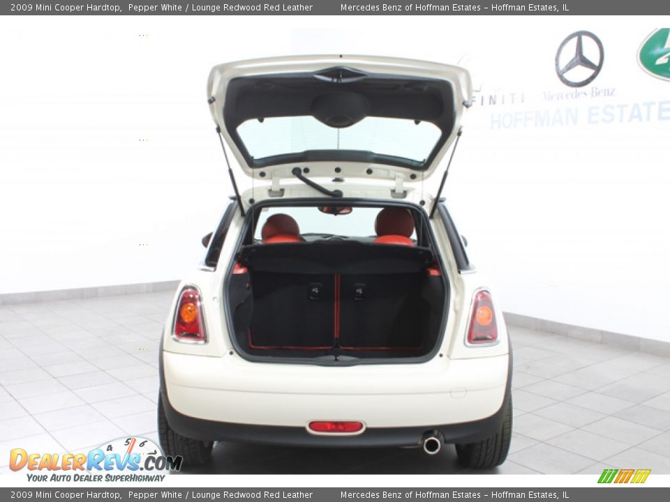 2009 Mini Cooper Hardtop Pepper White / Lounge Redwood Red Leather Photo #18