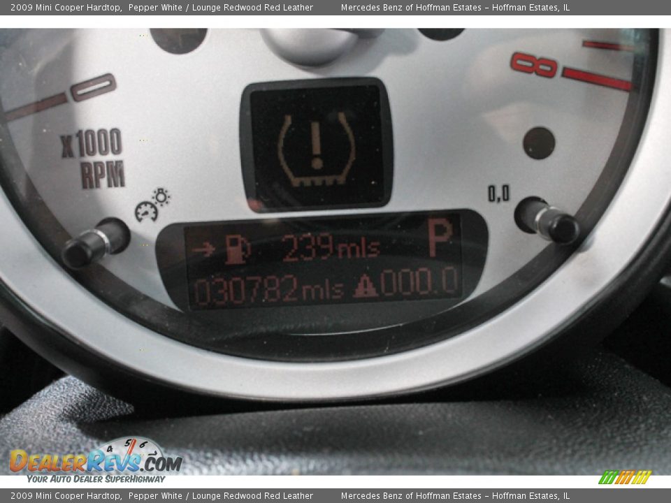 2009 Mini Cooper Hardtop Pepper White / Lounge Redwood Red Leather Photo #22