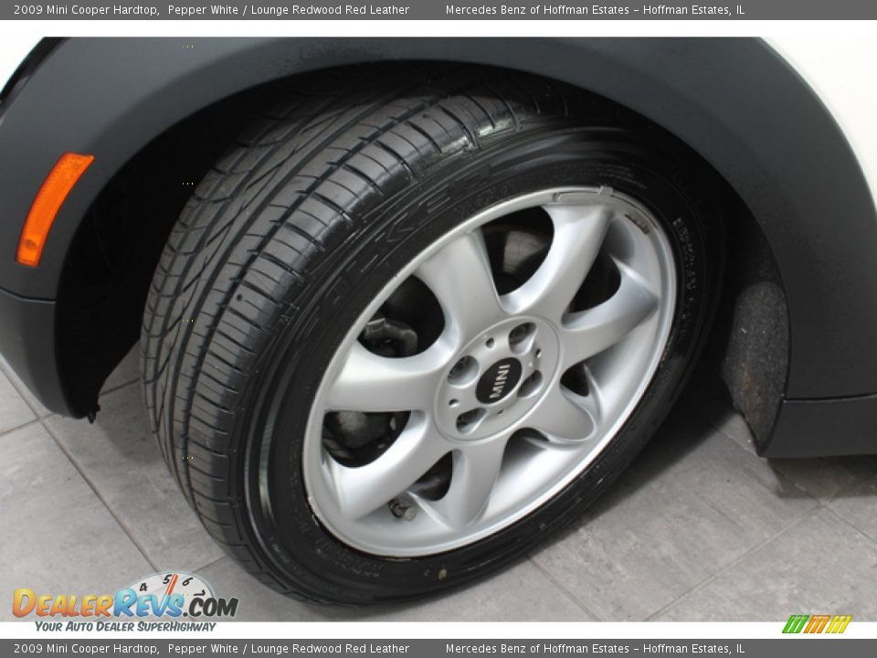 2009 Mini Cooper Hardtop Pepper White / Lounge Redwood Red Leather Photo #27