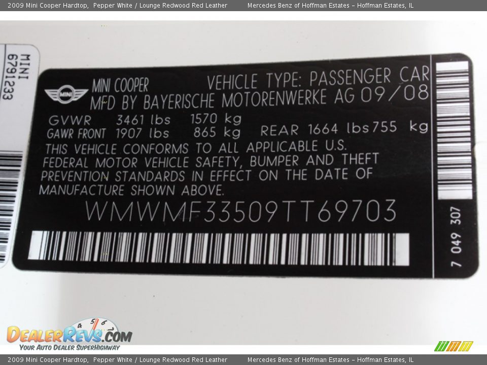 2009 Mini Cooper Hardtop Pepper White / Lounge Redwood Red Leather Photo #28