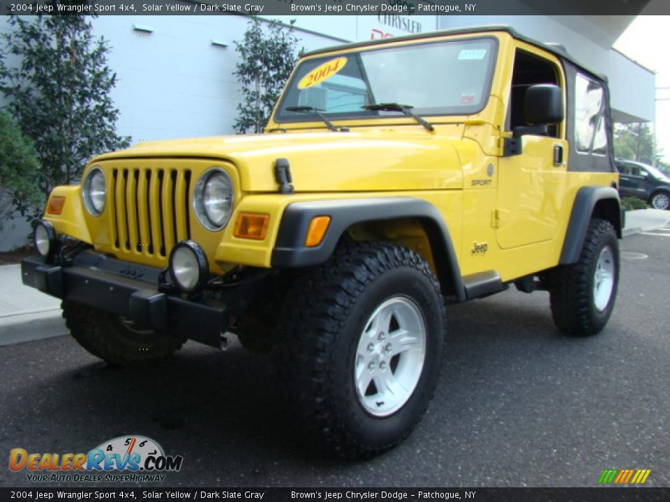 2004 Jeep Wrangler Sport 4x4 Solar Yellow / Dark Slate Gray Photo #2