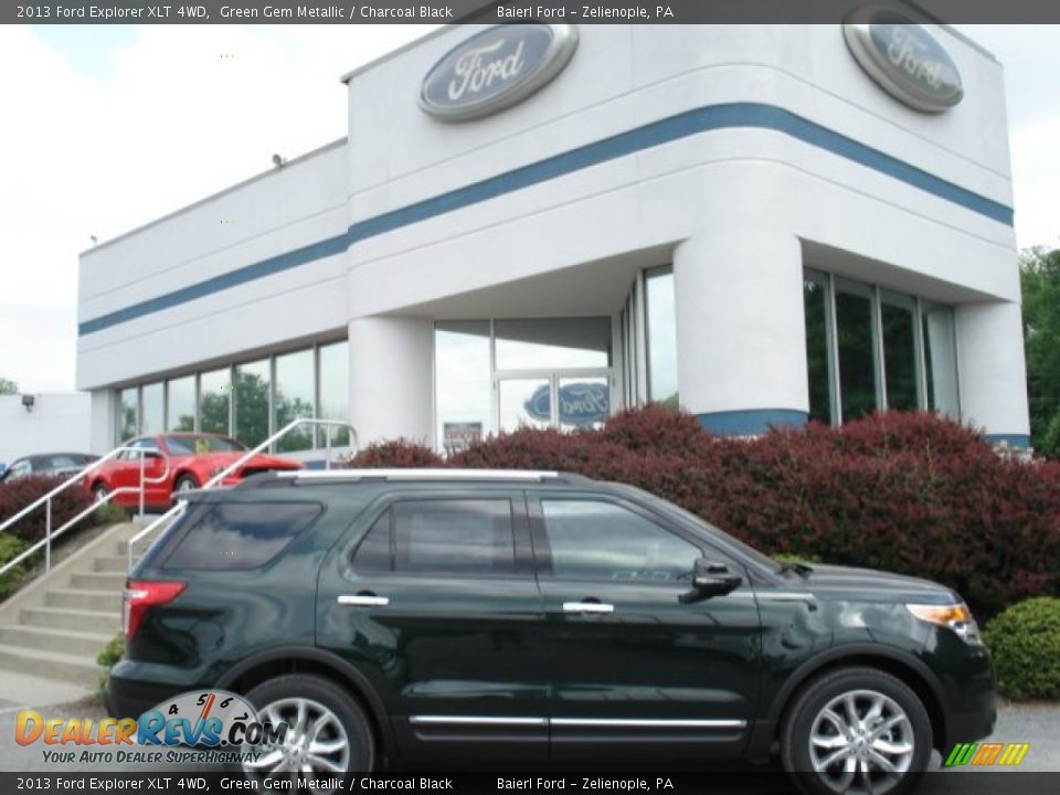 2013 Ford Explorer XLT 4WD Green Gem Metallic / Charcoal Black Photo #1