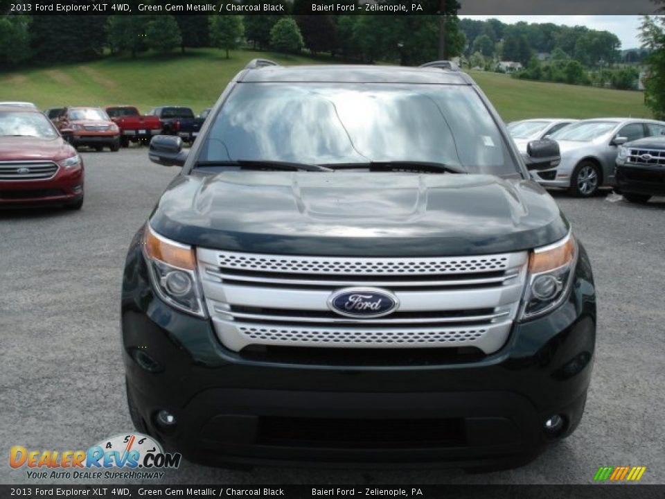 2013 Ford Explorer XLT 4WD Green Gem Metallic / Charcoal Black Photo #3