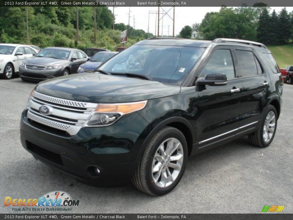 2013 Ford Explorer XLT 4WD Green Gem Metallic / Charcoal Black Photo #4