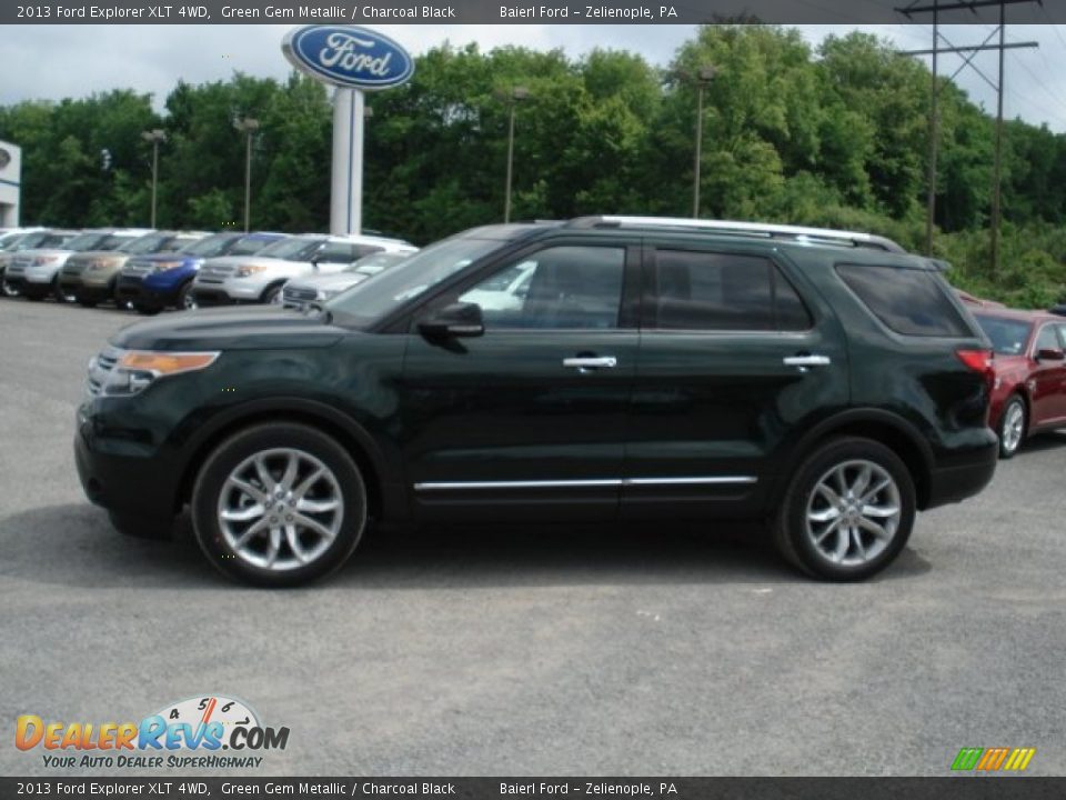 2013 Ford Explorer XLT 4WD Green Gem Metallic / Charcoal Black Photo #5