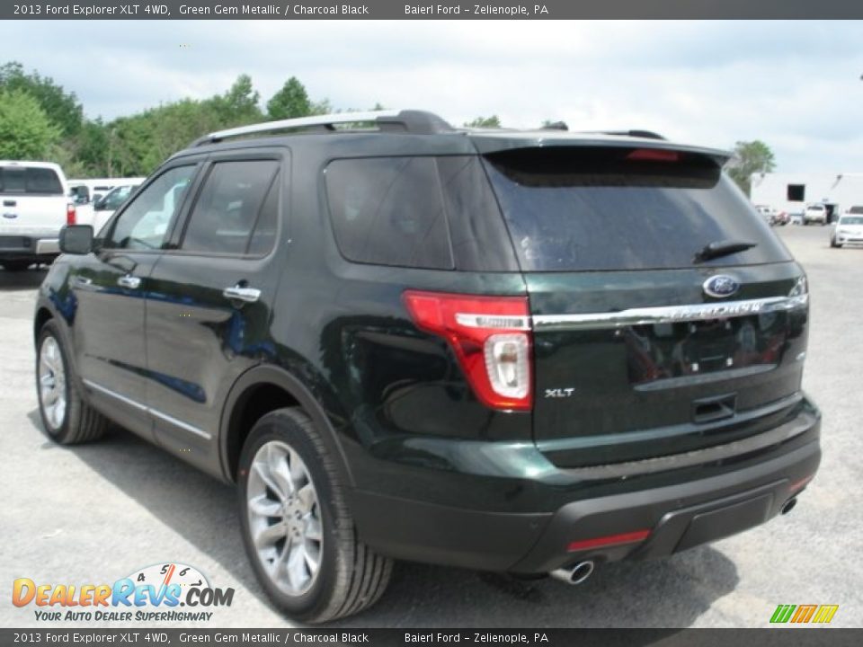 2013 Ford Explorer XLT 4WD Green Gem Metallic / Charcoal Black Photo #6