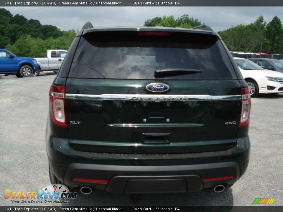 2013 Ford Explorer XLT 4WD Green Gem Metallic / Charcoal Black Photo #7
