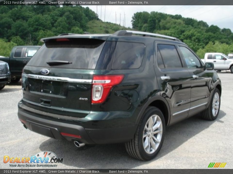 2013 Ford Explorer XLT 4WD Green Gem Metallic / Charcoal Black Photo #8
