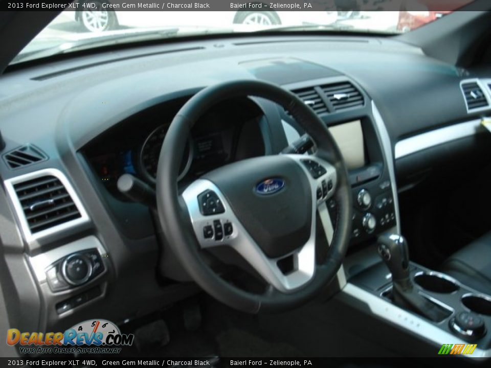 2013 Ford Explorer XLT 4WD Green Gem Metallic / Charcoal Black Photo #10