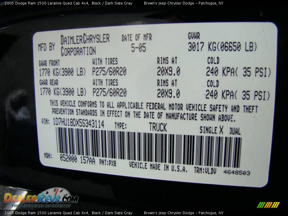 2005 Dodge Ram 1500 Laramie Quad Cab 4x4 Black / Dark Slate Gray Photo #15