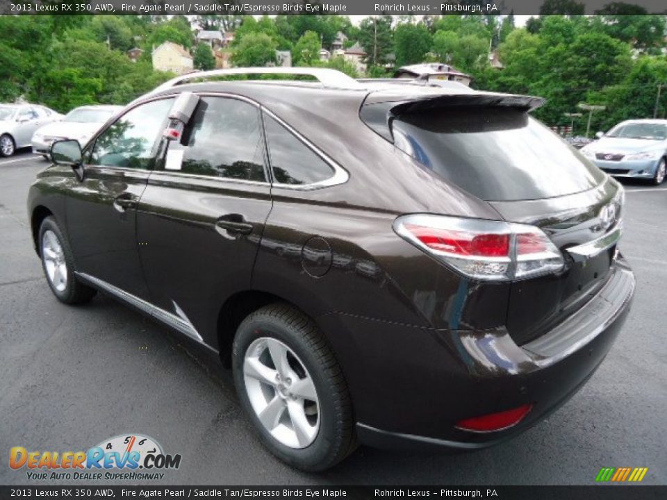 2013 Lexus RX 350 AWD Fire Agate Pearl / Saddle Tan/Espresso Birds Eye Maple Photo #2