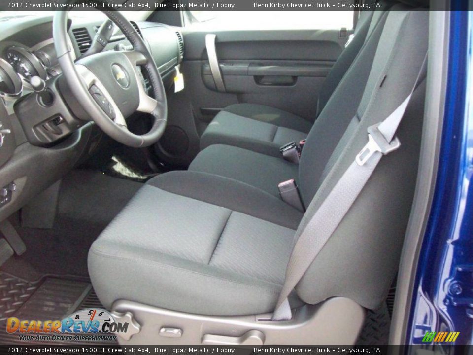 Ebony Interior - 2012 Chevrolet Silverado 1500 LT Crew Cab 4x4 Photo #17