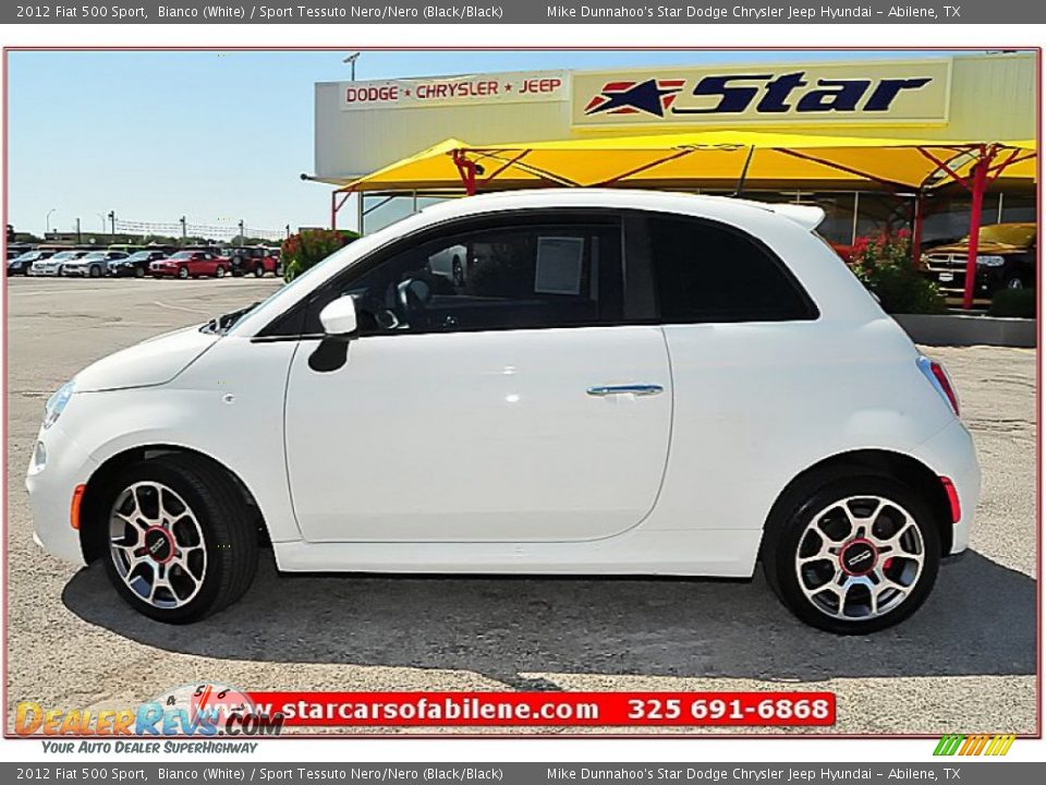 2012 Fiat 500 Sport Bianco (White) / Sport Tessuto Nero/Nero (Black/Black) Photo #2