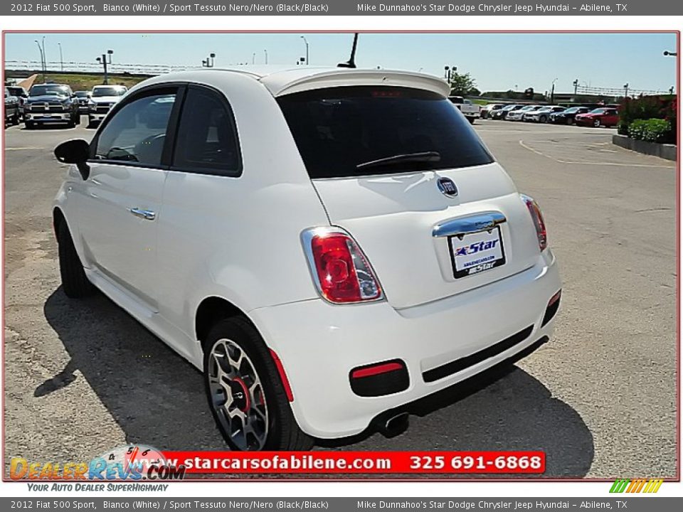 2012 Fiat 500 Sport Bianco (White) / Sport Tessuto Nero/Nero (Black/Black) Photo #3