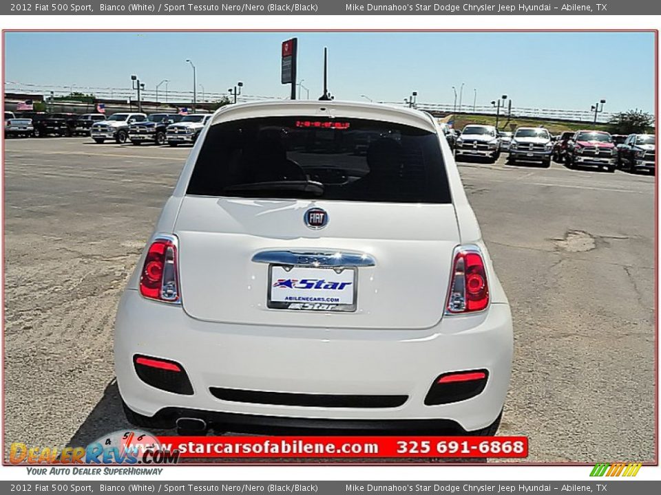 2012 Fiat 500 Sport Bianco (White) / Sport Tessuto Nero/Nero (Black/Black) Photo #4