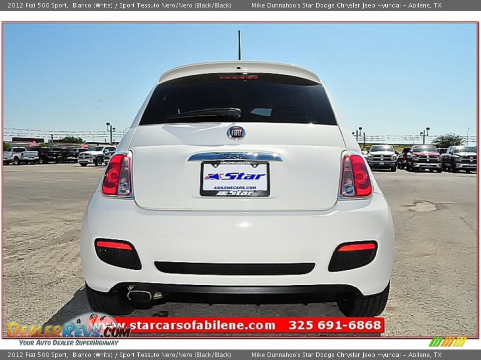 2012 Fiat 500 Sport Bianco (White) / Sport Tessuto Nero/Nero (Black/Black) Photo #5