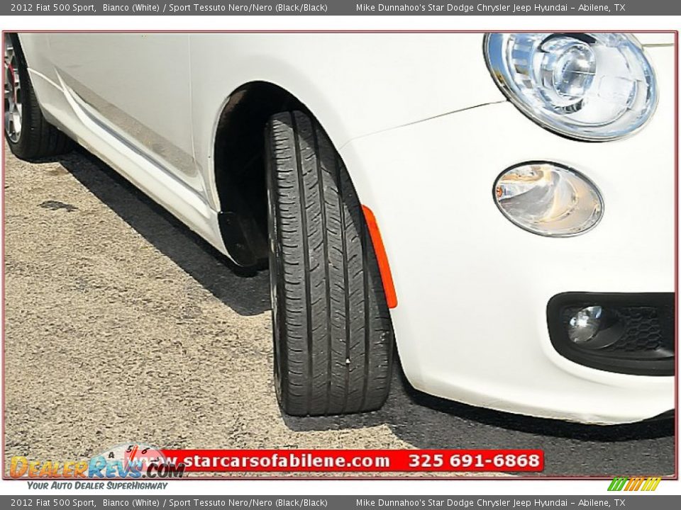 2012 Fiat 500 Sport Bianco (White) / Sport Tessuto Nero/Nero (Black/Black) Photo #11