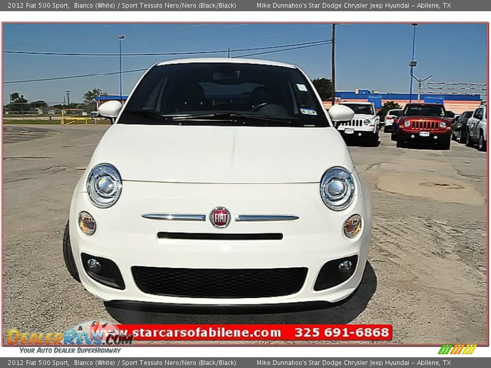 2012 Fiat 500 Sport Bianco (White) / Sport Tessuto Nero/Nero (Black/Black) Photo #12