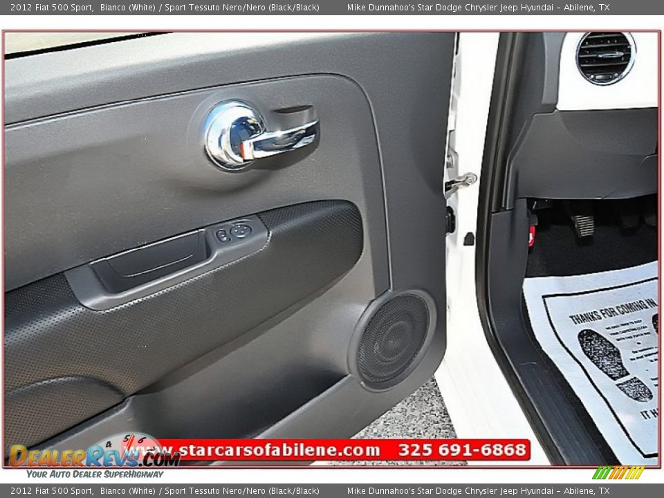 2012 Fiat 500 Sport Bianco (White) / Sport Tessuto Nero/Nero (Black/Black) Photo #20