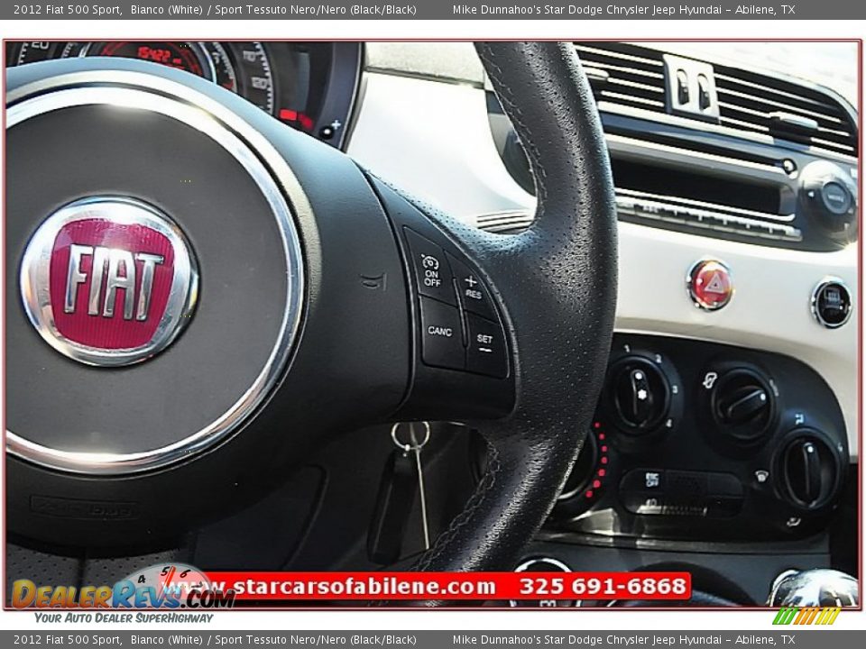 2012 Fiat 500 Sport Bianco (White) / Sport Tessuto Nero/Nero (Black/Black) Photo #22