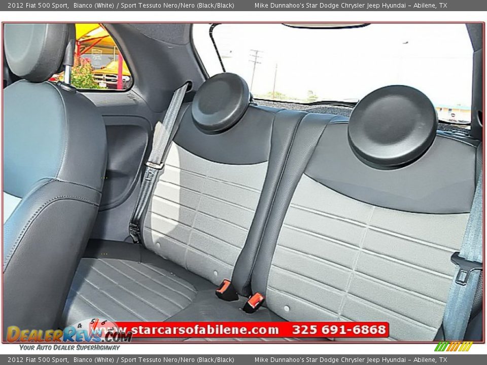 2012 Fiat 500 Sport Bianco (White) / Sport Tessuto Nero/Nero (Black/Black) Photo #25