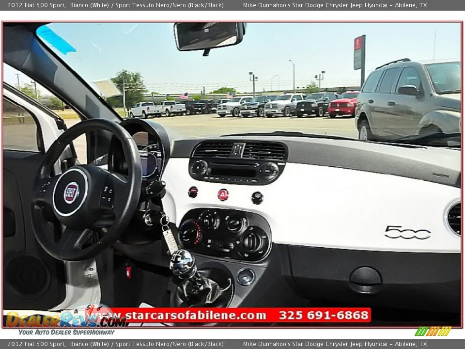 2012 Fiat 500 Sport Bianco (White) / Sport Tessuto Nero/Nero (Black/Black) Photo #30