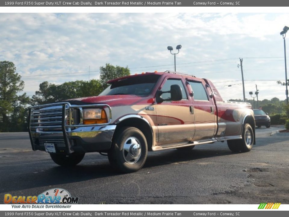 1999 Ford F350 Super Duty XLT Crew Cab Dually Dark Toreador Red Metallic / Medium Prairie Tan Photo #1