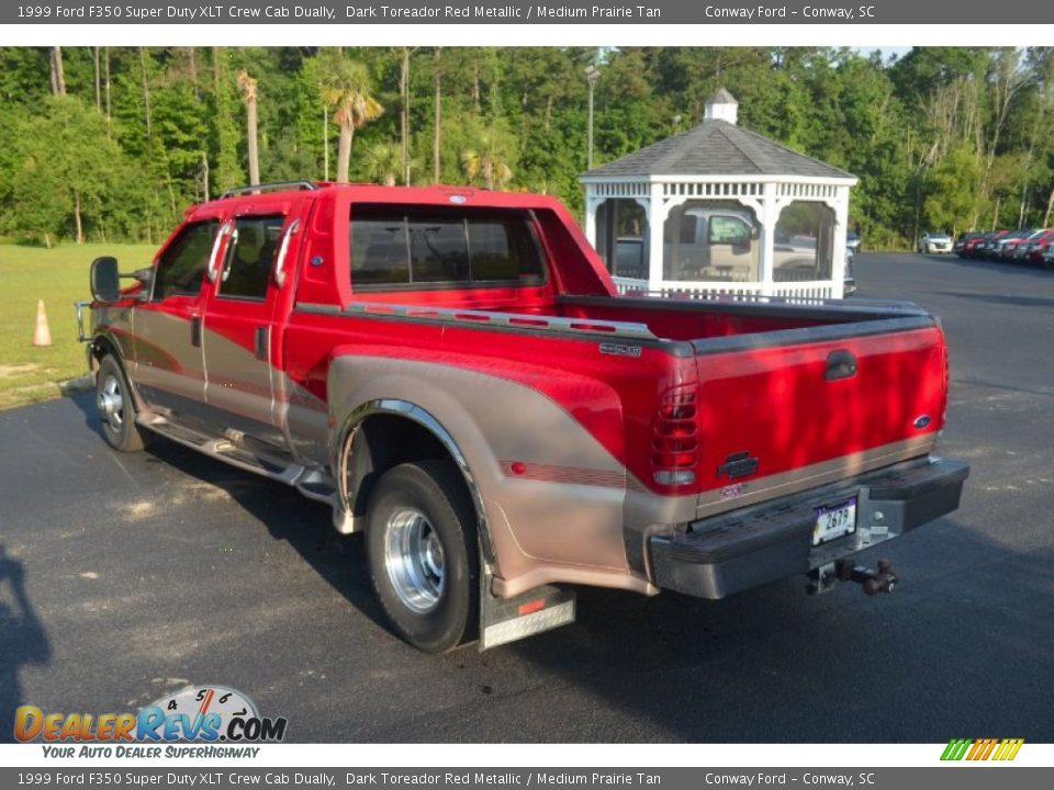 1999 Ford F350 Super Duty XLT Crew Cab Dually Dark Toreador Red Metallic / Medium Prairie Tan Photo #7